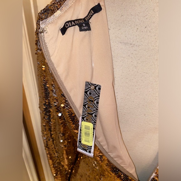 Gold Long Sleeve Dress - Picture 3 of 6